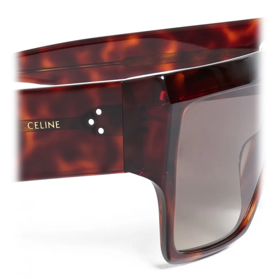 Céline - Rectangular Sunglasses in Acetate - Dark Havana - Sunglasses - Céline Eyewear - Avvenice