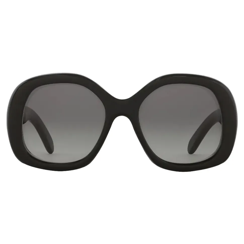 Céline - Round S163 Sunglasses in Acetate - Black - Sunglasses - Céline Eyewear - Avvenice