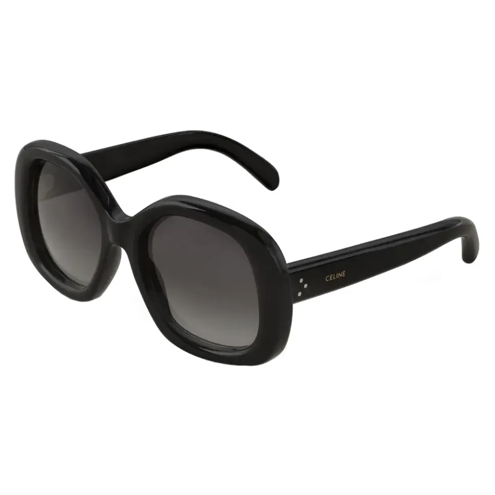 Céline - Round S163 Sunglasses in Acetate - Black - Sunglasses - Céline Eyewear - Avvenice