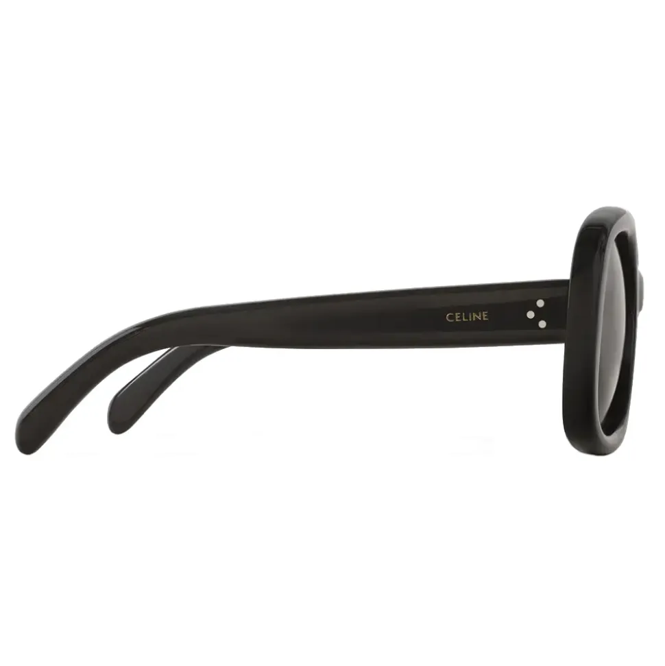 Céline - Round S163 Sunglasses in Acetate - Black - Sunglasses - Céline Eyewear - Avvenice
