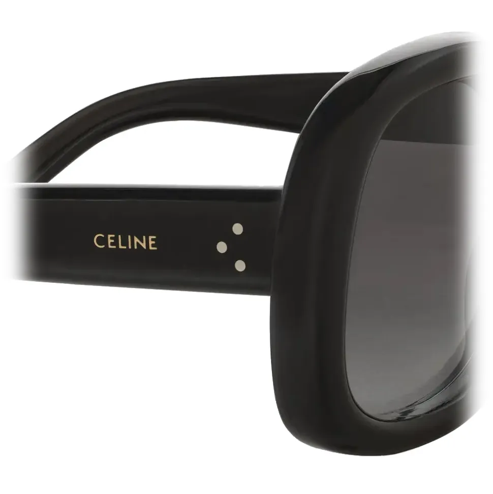 Céline - Round S163 Sunglasses in Acetate - Black - Sunglasses - Céline Eyewear - Avvenice