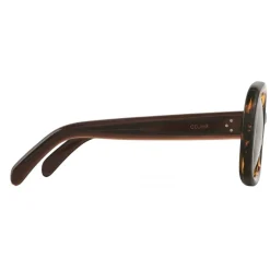 Céline - Round S163 Sunglasses in Acetate - Striped Havana - Sunglasses - Céline Eyewear - Avvenice