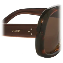 Céline - Round S163 Sunglasses in Acetate - Striped Havana - Sunglasses - Céline Eyewear - Avvenice