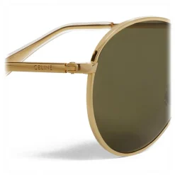 Céline - Round Sunglasses in Metal 06 - Gold Green - Sunglasses - Céline Eyewear - Avvenice