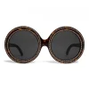 Céline - Round Sunglasses in Acetate with Crystals and Metal - Red Havana - Sunglasses - Céline Eyewear - Avvenice