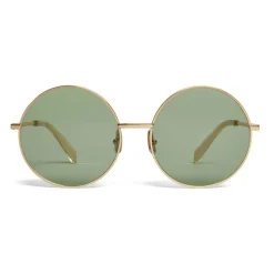 Céline - Round Sunglasses in Metal - Gold Green - Sunglasses - Céline Eyewear - Avvenice