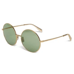 Céline - Round Sunglasses in Metal - Gold Green - Sunglasses - Céline Eyewear - Avvenice