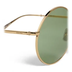 Céline - Round Sunglasses in Metal - Gold Green - Sunglasses - Céline Eyewear - Avvenice