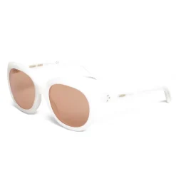 Céline - Round Sunglasses in Acetate - Milky White - Sunglasses - Céline Eyewear - Avvenice