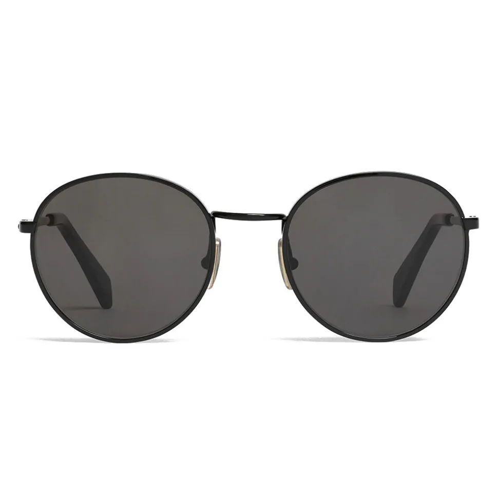 Céline - Round Sunglasses in Metal 06 - Black - Sunglasses - Céline Eyewear - Avvenice