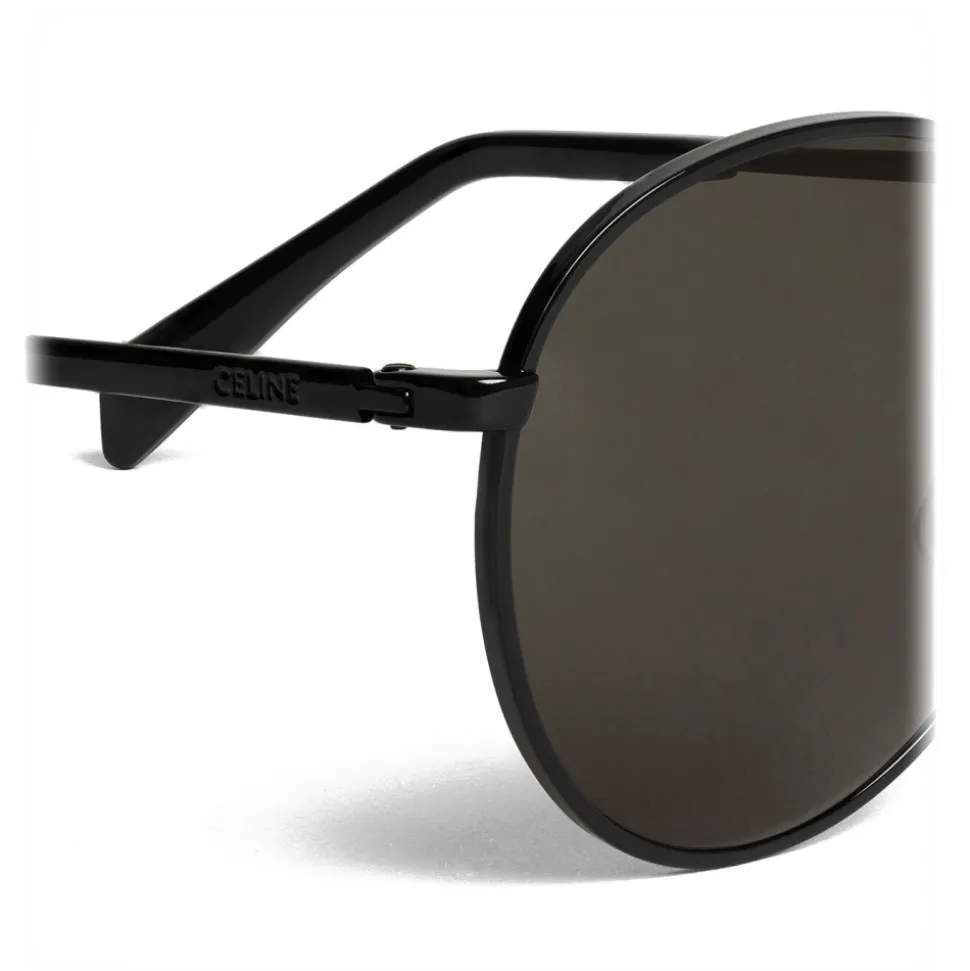 Céline - Round Sunglasses in Metal 06 - Black - Sunglasses - Céline Eyewear - Avvenice