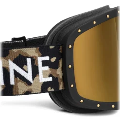 Céline - Ski Mask in Plastic with Metal Studs & Mirror Lenses - Leopard - Sunglasses - Céline Eyewear - Avvenice