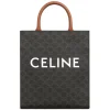 Céline - Small Cabas Vertical in Triomphe Canvas and Calfskin - Tan - Bag - Céline Exclusive Collection - Avvenice