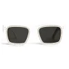 Céline - Square Sunglasses 02 in Acetate with Crystals and Metal - Optical White - Sunglasses - Céline Eyewear - Avvenice