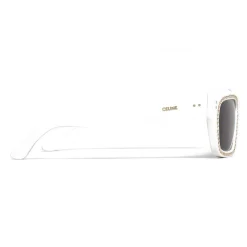 Céline - Square Sunglasses 02 in Acetate with Crystals and Metal - Optical White - Sunglasses - Céline Eyewear - Avvenice