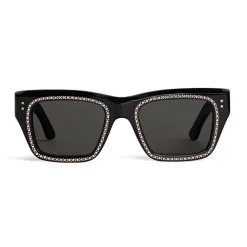 Céline - Square Sunglasses 02 in Acetate with Crystals and Metal - Black - Sunglasses - Céline Eyewear - Avvenice