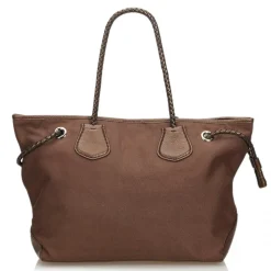 Céline Vintage - Canvas Tote Bag - Brown - Leather and Canvas Handbag - Luxury High Quality - Avvenice