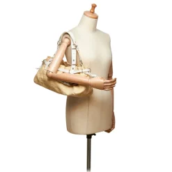 Céline Vintage - Canvas Tote Bag - Brown Beige - Leather and Fabric Handbag - Luxury High Quality - Avvenice