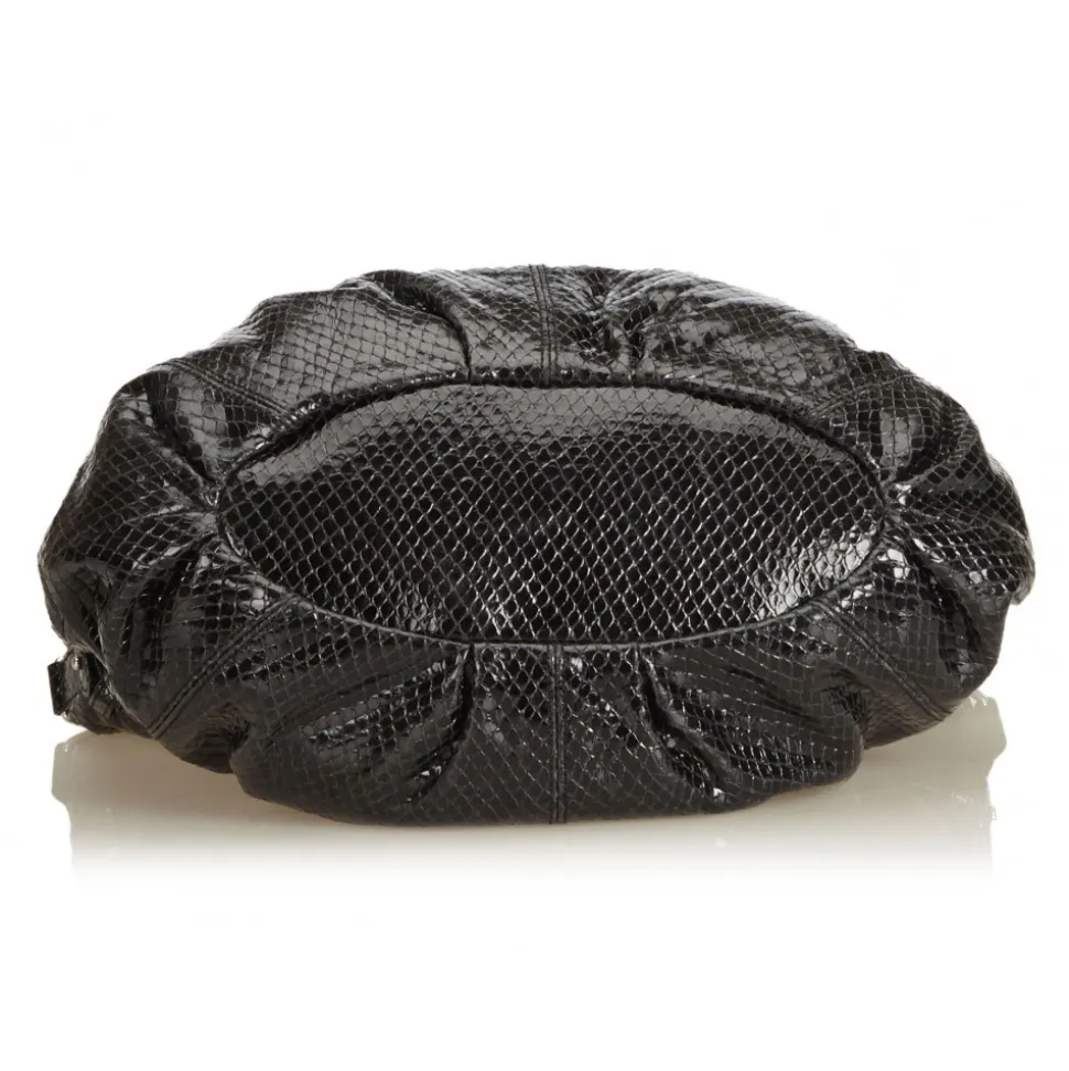 Céline Vintage - Embossed Patent Leather Satchel Bag - Black - Patent Leather Handbag - Luxury High Quality - Avvenice