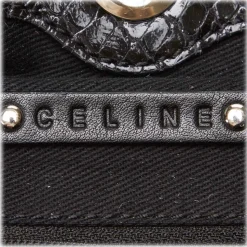 Céline Vintage - Embossed Patent Leather Satchel Bag - Black - Patent Leather Handbag - Luxury High Quality - Avvenice