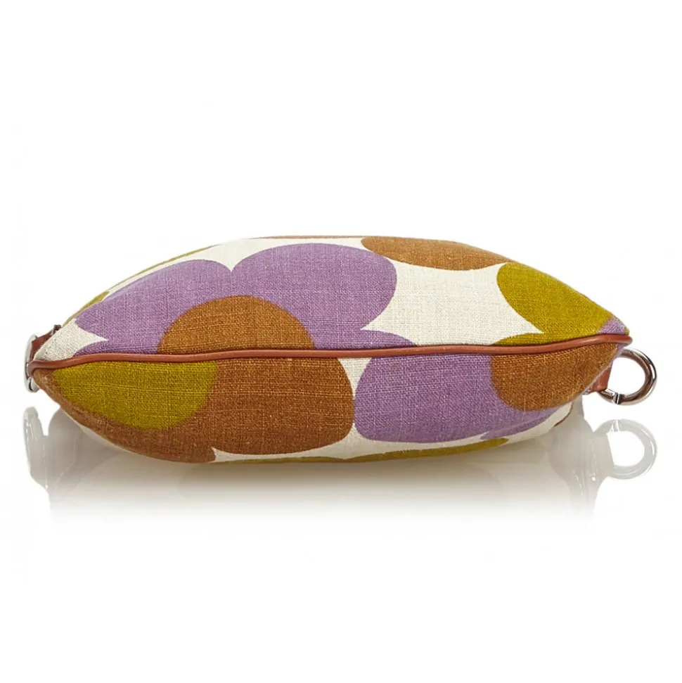 Céline Vintage - Floral Canvas Crossbody Bag - Brown Beige - Leather and Fabric Handbag - Luxury High Quality - Avvenice