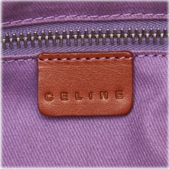 Céline Vintage - Floral Canvas Crossbody Bag - Brown Beige - Leather and Fabric Handbag - Luxury High Quality - Avvenice