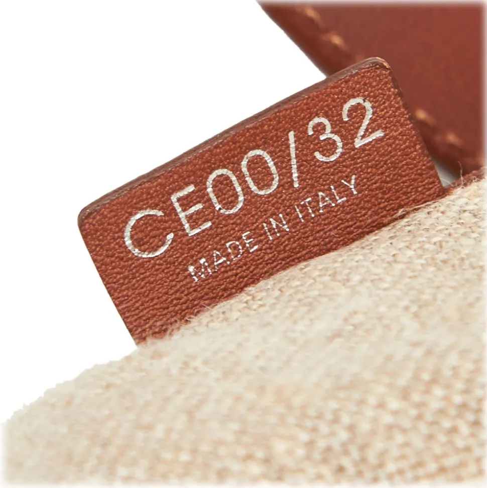 Céline Vintage - Floral Hemp Tote Bag - Brown - Leather Handbag - Luxury High Quality - Avvenice