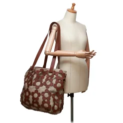 Céline Vintage - Floral Hemp Tote Bag - Brown - Leather Handbag - Luxury High Quality - Avvenice
