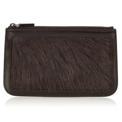 Céline Vintage - Fur Pouch Bag - Black - Leather Handbag - Luxury High Quality - Avvenice