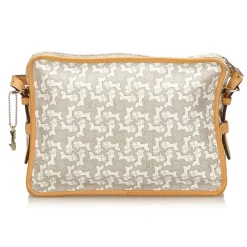 Céline Vintage - Jacquard Crossbody Bag - White Ivory - Leather Handbag - Luxury High Quality - Avvenice