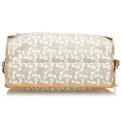 Céline Vintage - Jacquard Crossbody Bag - White Ivory - Leather Handbag - Luxury High Quality - Avvenice