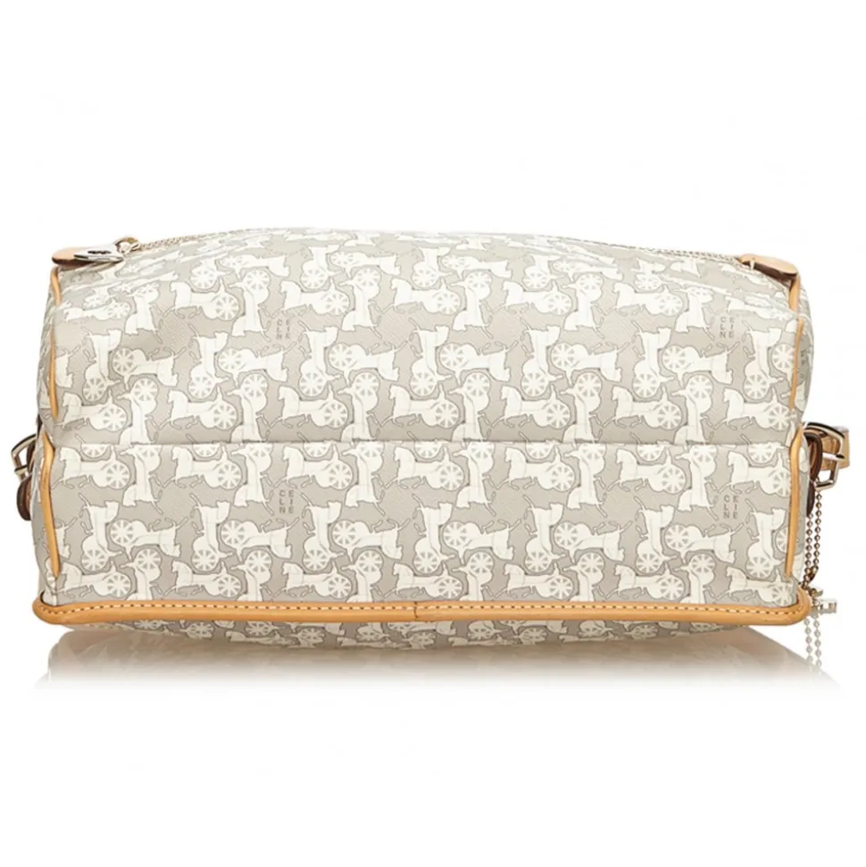 Céline Vintage - Jacquard Crossbody Bag - White Ivory - Leather Handbag - Luxury High Quality - Avvenice