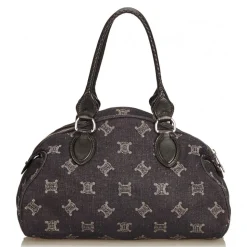 Céline Vintage - Jacquard Macadam Shoulder Bag - Gray - Leather and Fabric Handbag - Luxury High Quality - Avvenice