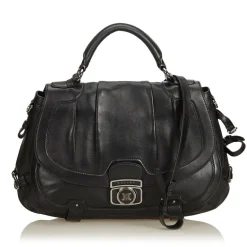 Céline Vintage - Leather Satchel Bag - Black - Leather Handbag - Luxury High Quality - Avvenice