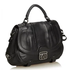 Céline Vintage - Leather Satchel Bag - Black - Leather Handbag - Luxury High Quality - Avvenice