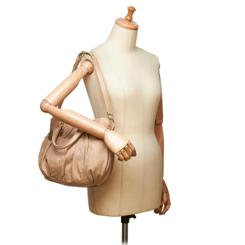 Céline Vintage - Leather Satchel Bag - Brown Beige - Leather Handbag - Luxury High Quality - Avvenice
