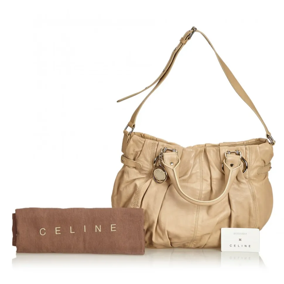 Céline Vintage - Leather Satchel Bag - Brown Beige - Leather Handbag - Luxury High Quality - Avvenice