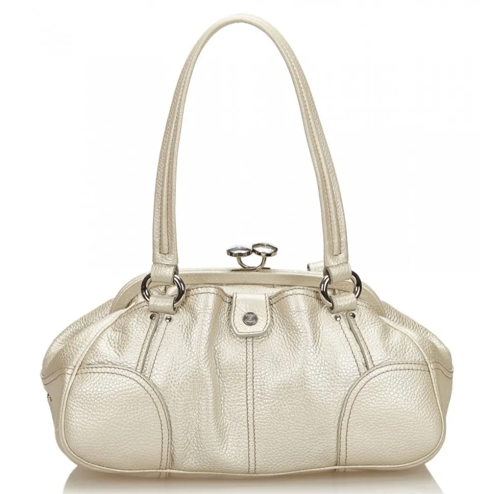 Céline Vintage - Leather Satchel Bag - White Ivory - Leather Handbag - Luxury High Quality - Avvenice