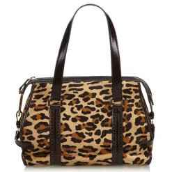 Céline Vintage - Leopard Print Pony Hair Shoulder Bag - Brown Leopard - Leather Handbag - Luxury High Quality - Avvenice