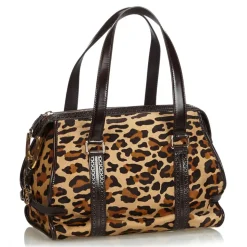 Céline Vintage - Leopard Print Pony Hair Shoulder Bag - Brown Leopard - Leather Handbag - Luxury High Quality - Avvenice