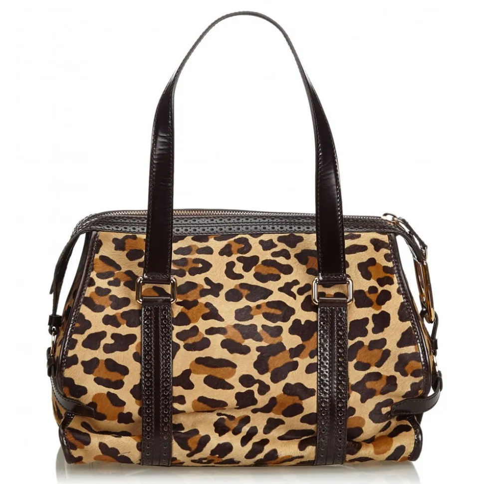 Céline Vintage - Leopard Print Pony Hair Shoulder Bag - Brown Leopard - Leather Handbag - Luxury High Quality - Avvenice