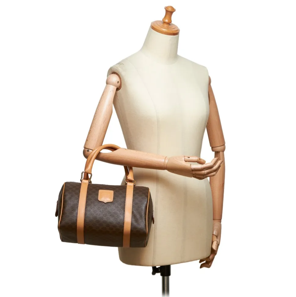 Céline Vintage - Macadam Boston Bag - Brown - Leather Handbag - Luxury High Quality - Avvenice