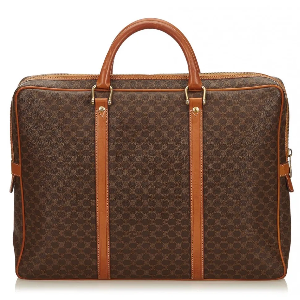 Céline Vintage - Macadam Briefcase Bag - Brown - Leather Handbag - Luxury High Quality - Avvenice