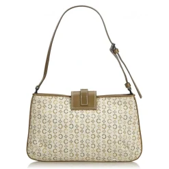 Céline Vintage - Macadam Canvas Baguette Bag - Brown Beige - Leather and Fabric Handbag - Luxury High Quality - Avvenice