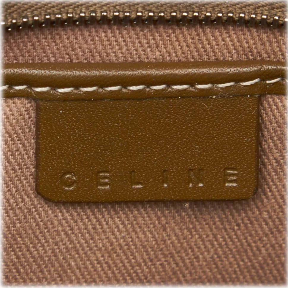 Céline Vintage - Macadam Canvas Baguette Bag - Brown Beige - Leather and Fabric Handbag - Luxury High Quality - Avvenice