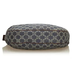 Céline Vintage - Macadam Denim Shoulder Bag - Blue Navy - Leather and Fabric Handbag - Luxury High Quality - Avvenice