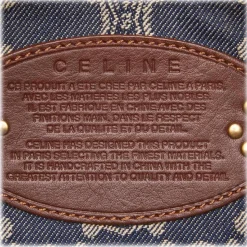 Céline Vintage - Macadam Denim Shoulder Bag - Blue Navy - Leather and Fabric Handbag - Luxury High Quality - Avvenice