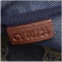 Céline Vintage - Macadam Denim Shoulder Bag - Blue Navy - Leather and Fabric Handbag - Luxury High Quality - Avvenice