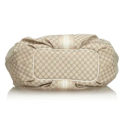 Céline Vintage - Macadam Jacquard Hobo Bag - Brown Beige - Leather and Fabric Handbag - Luxury High Quality - Avvenice