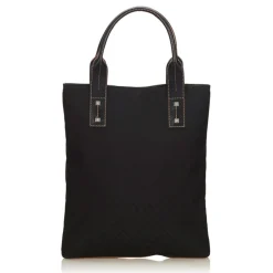 Céline Vintage - Macadam Jacquard Tote Bag - Black - Leather and Fabric Handbag - Luxury High Quality - Avvenice